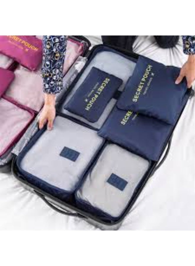 مجموعة من 6 أكياس تنظيم السفر متعددة الألوان - Image 1